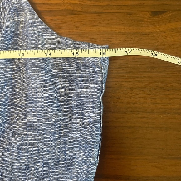 Cynthia Rowley 100% LINEN Chambray Dress Sleeveless Fit And Flare Women’s Sz M - Picture 5 of 7